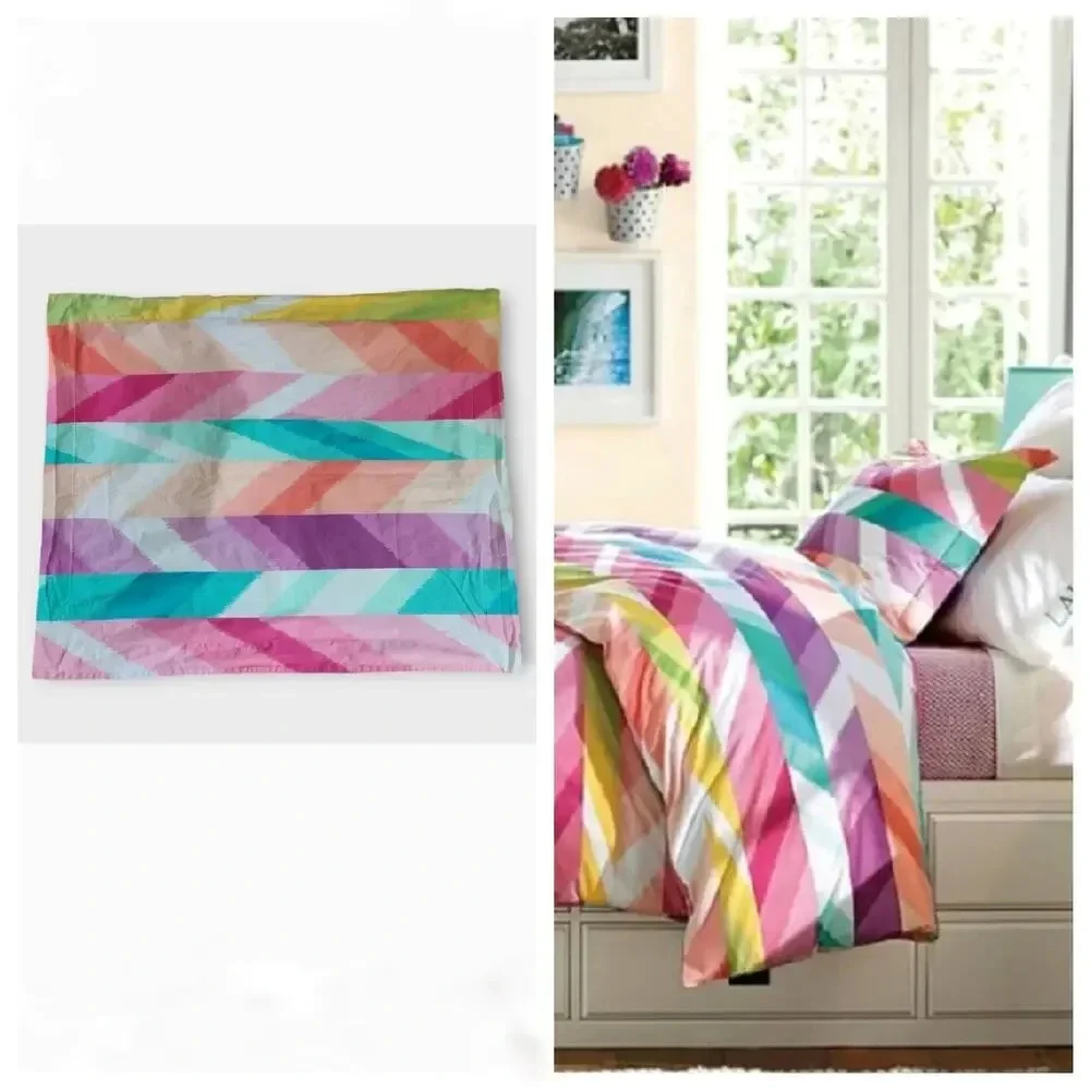 Pottery Barn Teen Standard Pillow Sham Multicolor Ikat Print Organic Cotton
